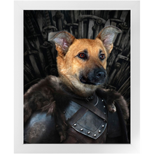 Load image into Gallery viewer, Snow Doubt - Game Of Thrones Inspired Custom Pet Portrait Framed Satin Paper Print