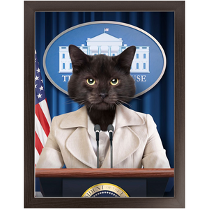 Axis Of Awesome - Cat as President Custom Pet Portrait Framed Satin Paper Print