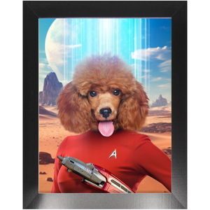 OH HOORAY - BEAMING DOWN - Star Trek Inspired Custom Pet Portrait Framed Satin Paper Print