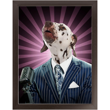 Load image into Gallery viewer, To The Moon - Frank Sinatra &amp; Singer Inspired Custom Pet Portrait Framed Satin Paper Print