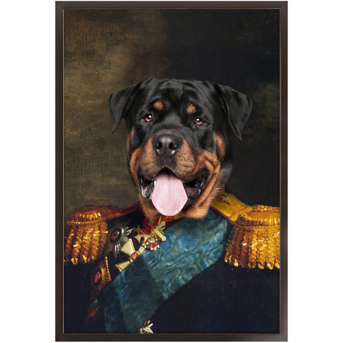 LORD E. LORDY - Renaissance Inspired Custom Pet Portrait Framed Satin Paper Print