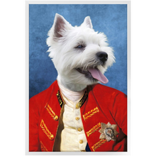 Load image into Gallery viewer, Commander In Mischief - Renaissance Inspired Custom Pet Portrait Framed Satin Paper Print