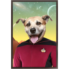 Load image into Gallery viewer, CAPTAIN DIGYARD - Star Trek Inspired Custom Pet Portrait Framed Satin Paper Print