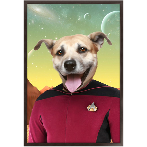 CAPTAIN DIGYARD - Star Trek Inspired Custom Pet Portrait Framed Satin Paper Print