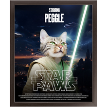 Load image into Gallery viewer, STAR PAWS Movie Poster - Star Wars Inspired Custom Pet Portrait Framed Satin Paper Print