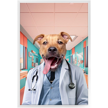 Load image into Gallery viewer, LOVE DOCTOR - Doctor Inspired Custom Pet Portrait Framed Satin Paper Print