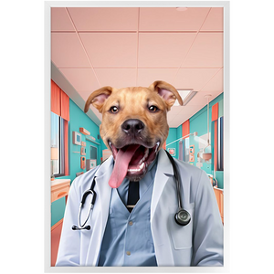 LOVE DOCTOR - Doctor Inspired Custom Pet Portrait Framed Satin Paper Print