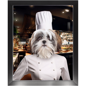 CHEF'S KISS - Chef & Cook Inspired Custom Pet Portrait Framed Satin Paper Print