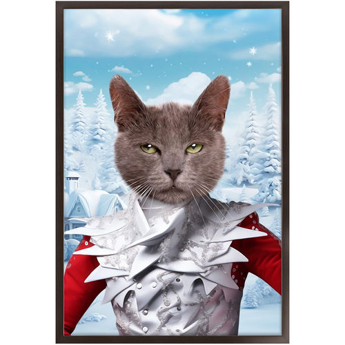 CHRISTMAS CRACKER 10 - Christmas Inspired Custom Pet Portrait Framed Satin Paper Print