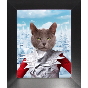 CHRISTMAS CRACKER 10 - Christmas Inspired Custom Pet Portrait Framed Satin Paper Print