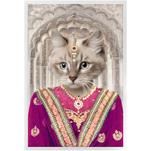 Load image into Gallery viewer, Devilicious - Royal Indian Princess Inspired Custom Pet Portrait Framed Satin Paper Print