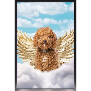 Golden Angel 2 - Heavenly Angels Inspired Custom Pet Portrait Framed Satin Paper Print