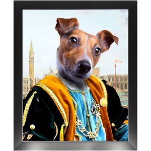 The Venice Menace - Royalty & Renaissance Inspired Custom Pet Portrait Framed Satin Paper Print