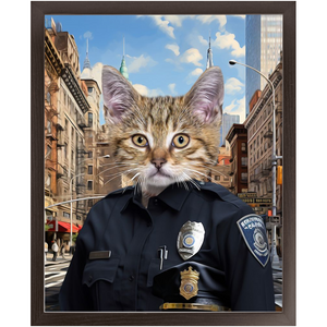 COP TO IT - Police Uniform Inspired Custom Pet Portrait Framed Satin Paper Print