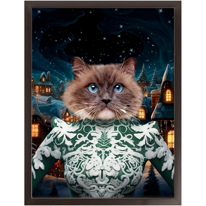 CHRISTMAS CRACKER 13 - Christmas Inspired Custom Pet Portrait Framed Satin Paper Print