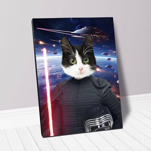 BARK LORD IN SPACE - Kylo Ren & Star Wars Inspired Custom Pet Portrait Canvas