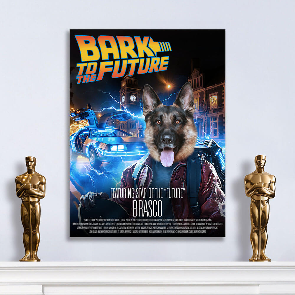 BARK TO THE FUTURE Movie Poster - Back To The Future Inspired Custom Pet Portrait Canvas