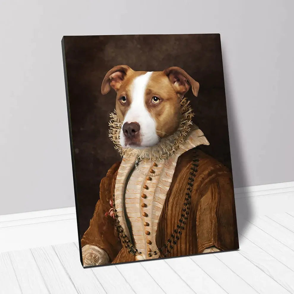 BARONESS OF BROWN - Renaissance Inspired Custom Pet Portrait Canvas