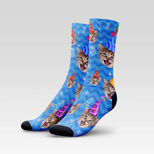 Birthday Custom Pet Socks - Personalized With Your Pet's Face