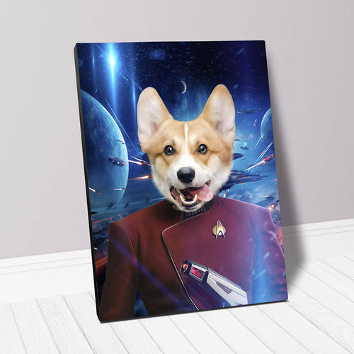 CAPTAIN DIGYARD IN SPACE - Star Trek Inspired Custom Pet Portrait Canvas