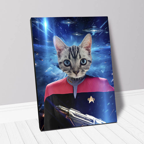CAPTAIN RUNAWAY IN SPACE - Star Trek Inspired Custom Pet Portrait Canvas