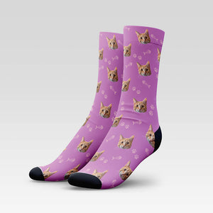 Custom Cat Socks With Your Kitty's Face