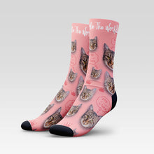 Load image into Gallery viewer, &quot;Cats Rule The World&quot; Custom Cat Socks With Your Kitty&#39;s Face