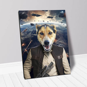 HAM SOSAGE IN SPACE - Hans Solo & Star Wars Inspired Custom Pet Portrait Canvas