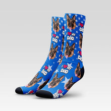 Load image into Gallery viewer, I Love My Dad Custom Pet Socks With Your Pet&#39;s Face