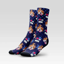 Load image into Gallery viewer, I Love My Mom Custom Pet Socks With Your Pet&#39;s Face