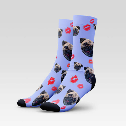 Kisses Custom Pet Socks - Personalized With Your Pet's Face