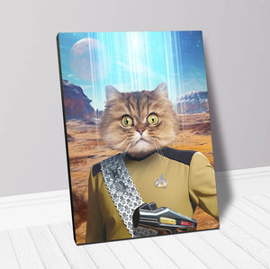LIEUTENANT WOOF - BEAMING DOWN - Star Trek Inspired Custom Pet Portrait Canvas