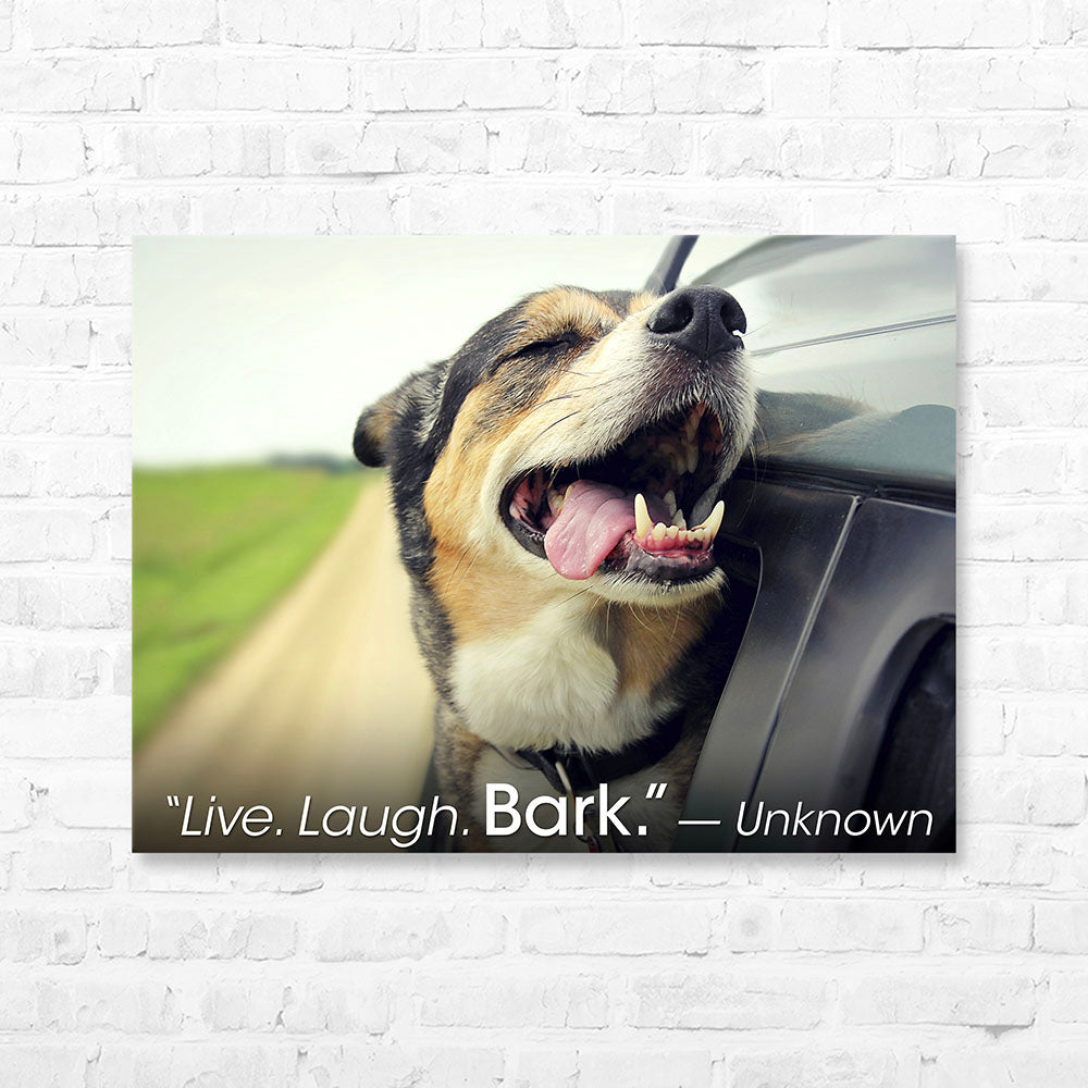 Dog Quote Canvas Wrap - “Live. Laugh. Bark.”— Unknown