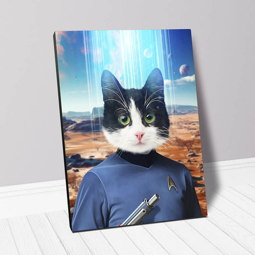 MISTER SPOOK - BEAMING DOWN - Star Trek Inspired Custom Pet Portrait Canvas