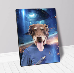 MISTER SPOOK IN SPACE - Star Trek Inspired Custom Pet Portrait Canvas