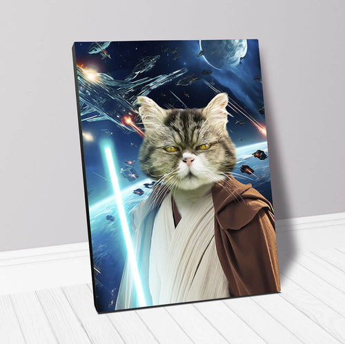 OBI HAVE IN SPACE - Jedi Obi Wan Kenobi & Star Wars Inspired Custom Pet Portrait Canvas