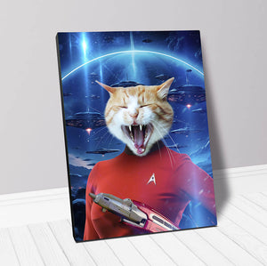 OH HOORAY IN SPACE - Star Trek Inspired Custom Pet Portrait Canvas