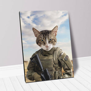 cat in marine uniform custom pet portrait canvas