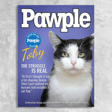 Load image into Gallery viewer, Pawple for Cats - Personalised Cat Magazine Cover Canvas Print