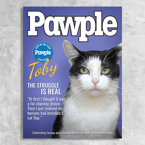 Pawple for Cats - Personalised Cat Magazine Cover Canvas Print