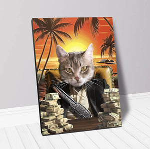 SAY HELLO TO MY LITTLE FRIEND - Scarface Inspired Custom Pet Portrait Canvas