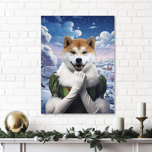 SNOWBALL - Christmas elf Inspired Custom Pet Portrait Canvas