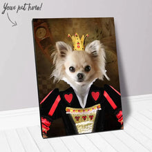Load image into Gallery viewer, Teeny Queenie - The Queen of Hearts &amp; Alice in Wonderland Inspired Custom Pet Portrait Canvas