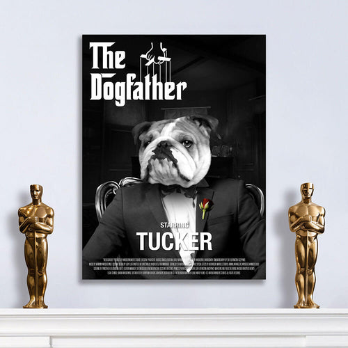 THE DOGFATHER Movie Poster - The Godfather Inspired Custom Pet Portrait Canvas