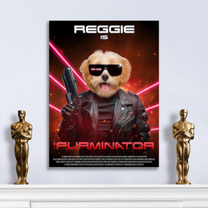 THE FURMINATOR Movie Poster - The Terminator Inspired Custom Pet Portrait Canvas