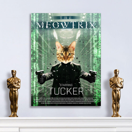 THE MEOWTRIX Movie Poster - The Matrix Inspired Custom Pet Portrait Canvas