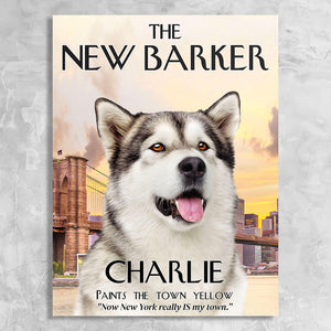 The New Barker - Personalised Dog Magazine Cover Canvas Print