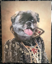 Load image into Gallery viewer, Countess Crows - Renaissance Inspired Custom Pet Portrait Canvas