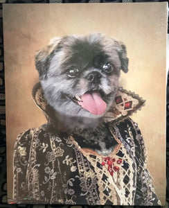 Countess Crows - Renaissance Inspired Custom Pet Portrait Canvas