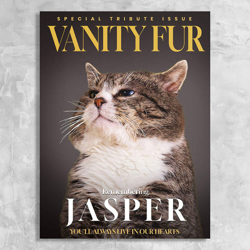 Vanity Fur Memorial Issue - Personalised Pet Magazine Cover Canvas Print